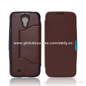 Flip Leather Case Cover for Samsung S4, Made of PC/PU Leather Material with Quality GuaranteeNew